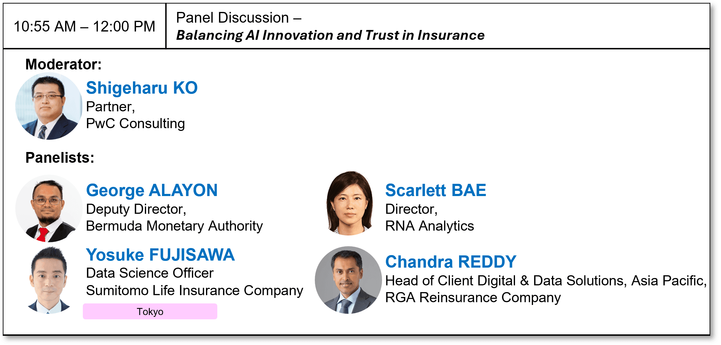 10:55 AM – 12:00 PM Panel Discussion